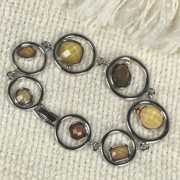Lia Sophia Jewelry - Lia Sophia Bracelet Silver-Tone Brown & Yellow ~ Beautiful!